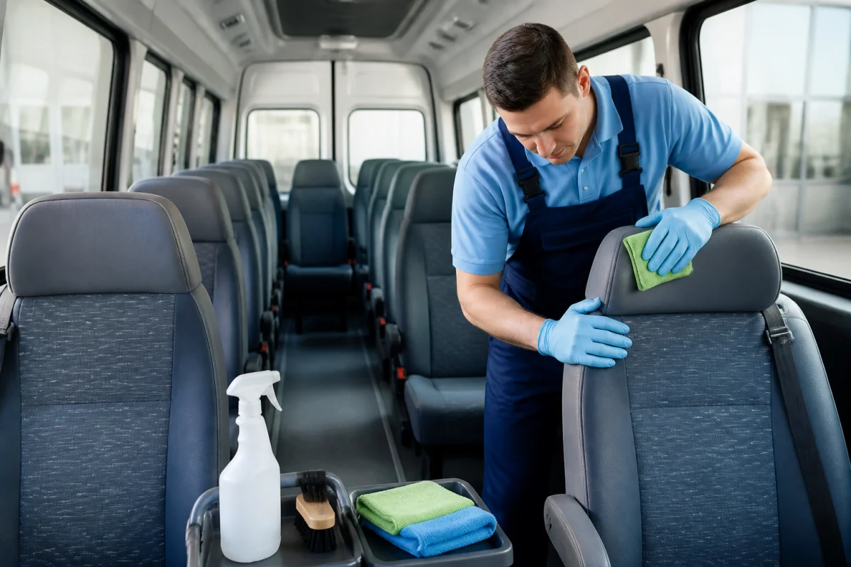 Nettoyage intérieur de minibus pour des trajets plus agréables